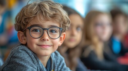 deaf student listens closely sign language interpreter demonstrating effective communication in diverse classroom setting. Classmates join in interactive discussion.
