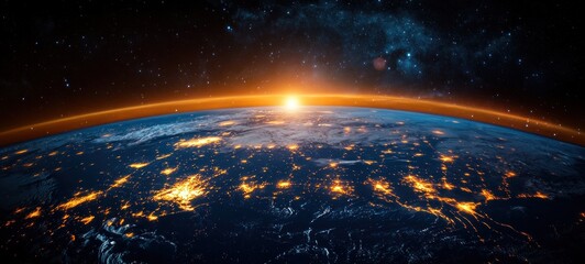 Obraz premium Earth from Space Hyper-Realistic View of Asia and Bangkok