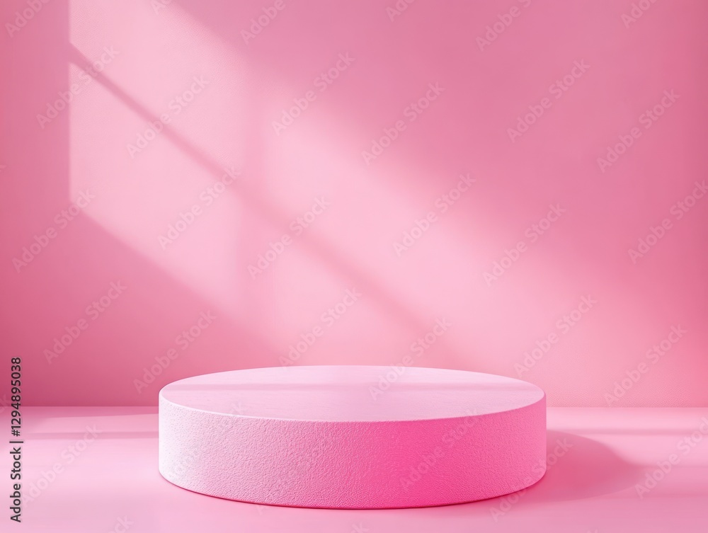 Poster minimalist pink podium background for product display modern design 3d rendering