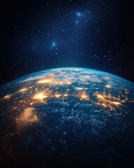 Obraz premium Nighttime City Lights of South-East Asia from Space