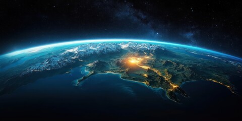 New Zealand from Space Hyper-Realistic Night View