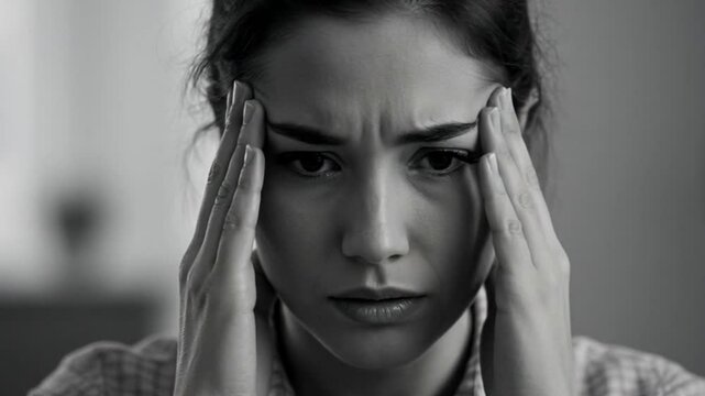 Woman Suffering from Severe Headache Pain Relief