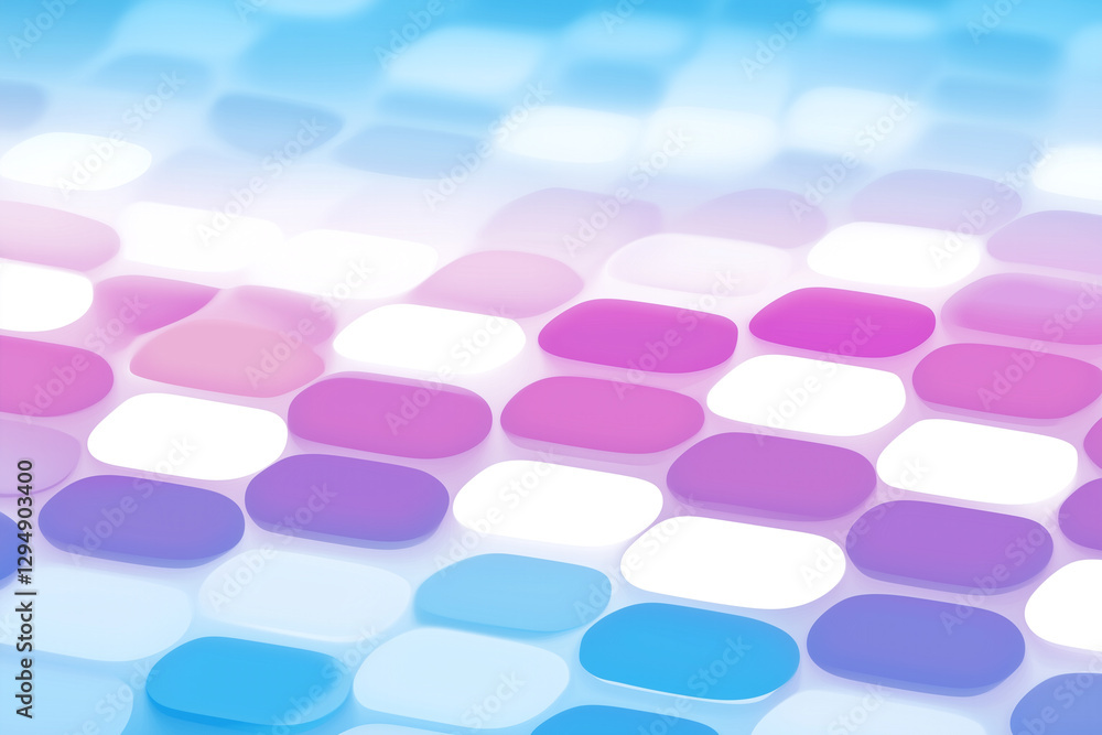 Poster abstract soft colorful background with rounded squares in blue and purple gradients