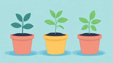 Obraz premium Business growth flat design front view startup theme cartoon drawing colored pastel. 