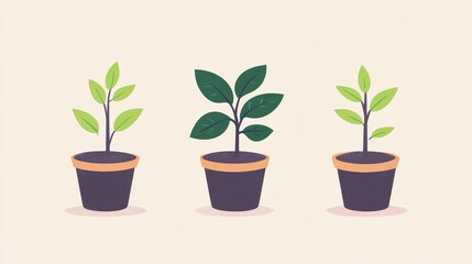 Business growth flat design front view startup theme cartoon drawing colored pastel. 