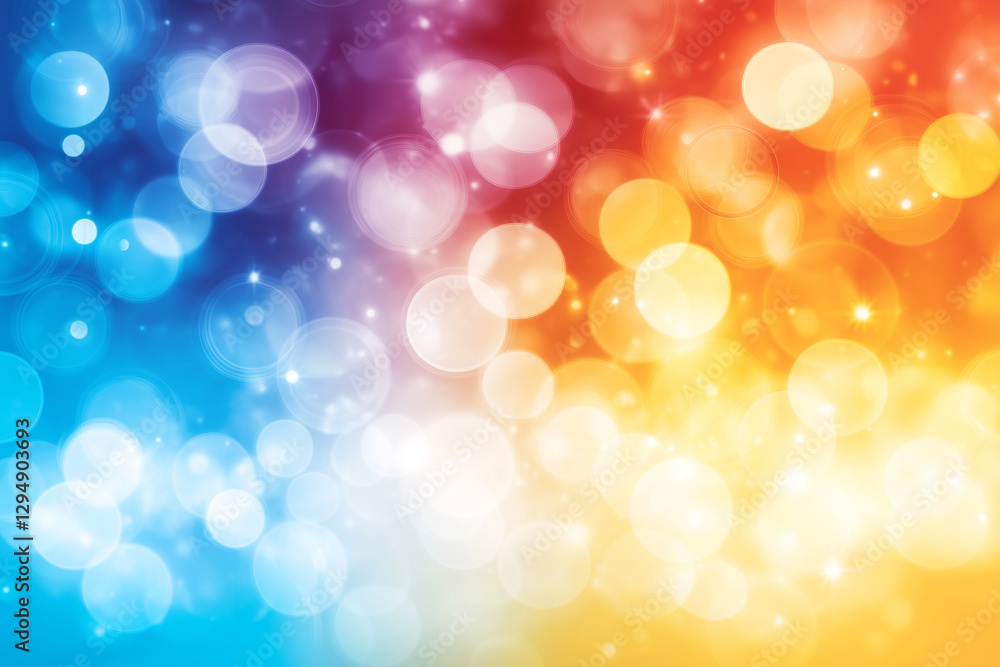 Aufkleber vibrant colorful bokeh background with soft glow and lens flare effect in sunlight