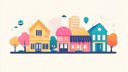 Business growth flat design front view startup theme cartoon drawing colored pastel. 