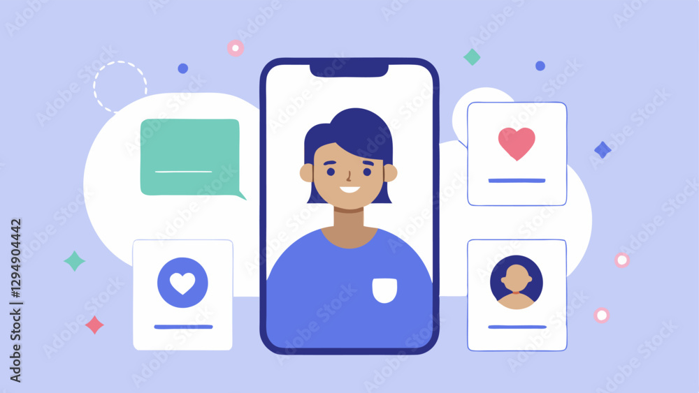 Aufkleber user profiles an illustration of user profiles within the app showcasing personalized features such 