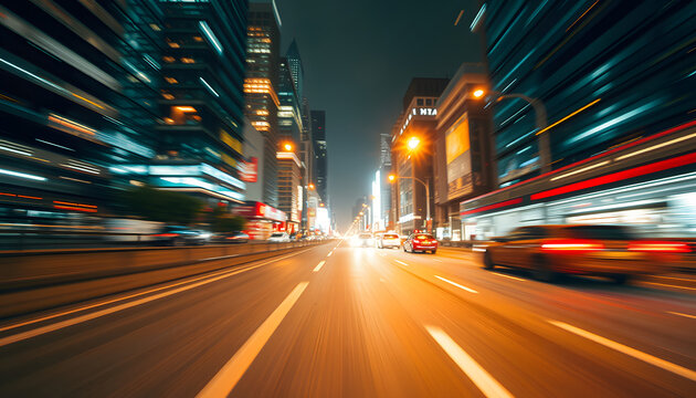 Panoramic high speed technology in big city concept, light abstract background. Speed concept, dinamic scene. with white shades