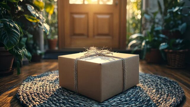 Package Delivery at Home: A Sunny Day Surprise