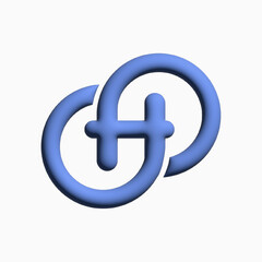 Obraz premium 3D H letter logo with alpha symbol combination