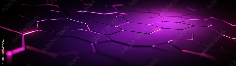 Poster geometric hexagonal pattern with soft purple glow for digital artwork