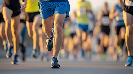 Enthusiastic group of diverse runners and walkers participating in a charity walkathon event dressed in colorful sportswear and showcasing teamwork community spirit and a shared sense of purpose
