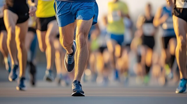 Enthusiastic group of diverse runners and walkers participating in a charity walkathon event dressed in colorful sportswear and showcasing teamwork community spirit and a shared sense of purpose - Powered by Adobe