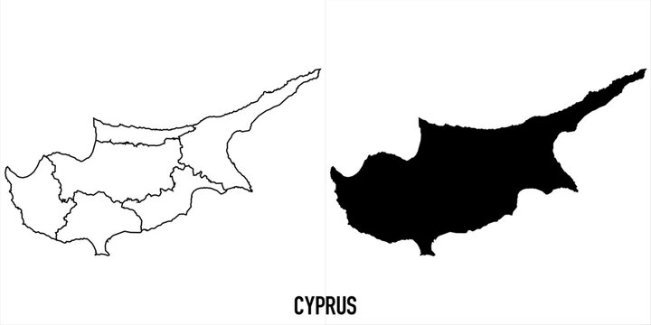 High detailed vector map - cyprus