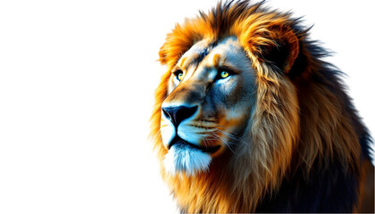 Naklejka premium Illustration Majestic Lion Portrait Wildlife King Pride