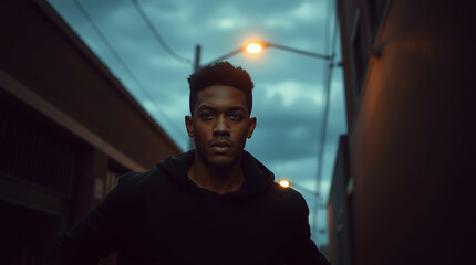 portrait of a man at night