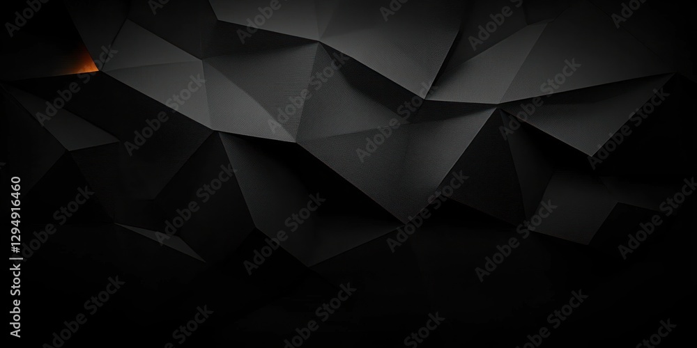 Poster black geometric background abstract banner with hexagonal elements and modern digital design
