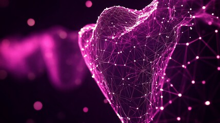Abstract Pink Network: Digital Heart