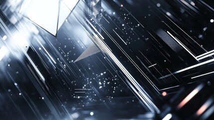 Abstract futuristic cityscape, glowing lines, digital art, tech background, website banner