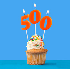 Candle number 500 - Number of followers or likes.