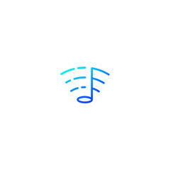 music signal or music lyrics logo concept vector icon