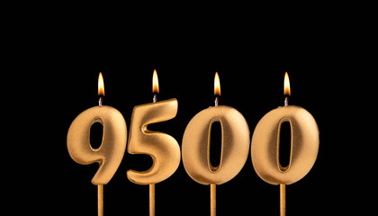 Number of followers or likes - Candle number 9500.