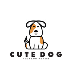 Cute Dog icon vector illustration template design logo simple
