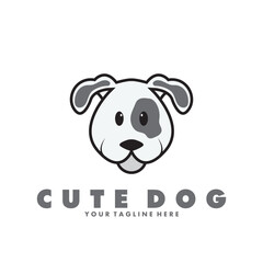 Cute Dog icon vector illustration template design logo simple