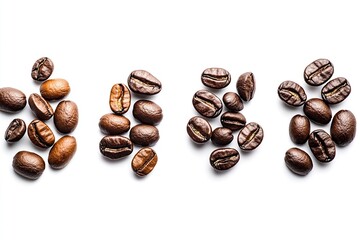 Naklejka premium Roasted Coffee Beans on White Background