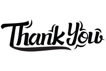 Thank you. Thank you calligraphy isolated on white background vintage style word for note, sign, banner. Thanksgiving Day, vintage graphic greeting card banner, poster. Vector illustrator