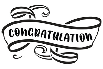 Congratulations handwritten text. Handwritten modern brush lettering isolated on white background. Lettering Congratulation card vector.