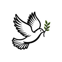 Obraz premium a dove and olive branch logo