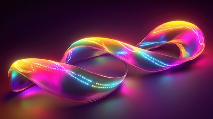 Glowing helix abstract art, dark background, futuristic design, website banner