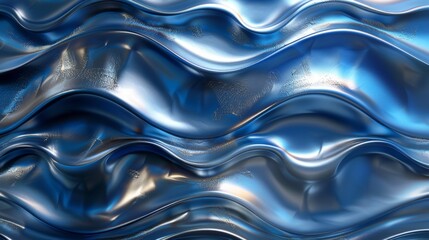 Platinum Waves on Blue and Silver