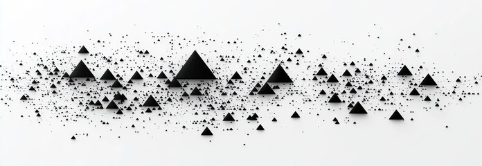 Fototapeta premium Abstract Geometric Triangle Pattern in Black and White Minimalistic Design