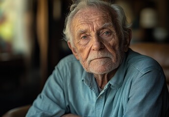 Elderly Man Portrait Natural Light Calm Nostalgia Parkinsons Disease Hand Stability Tremor Effect