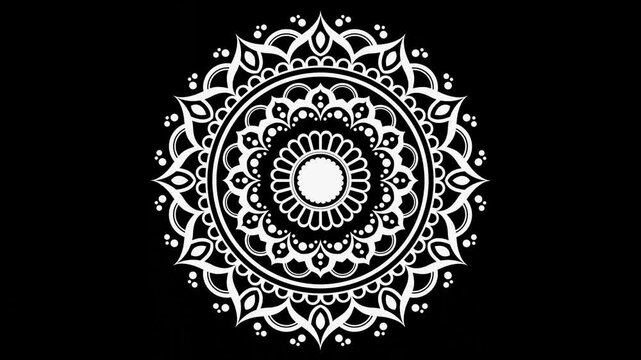 Simple mandala animation on alpha background