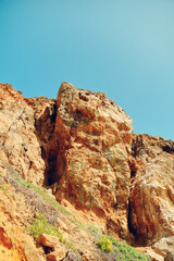 Orange rocks and blue sky