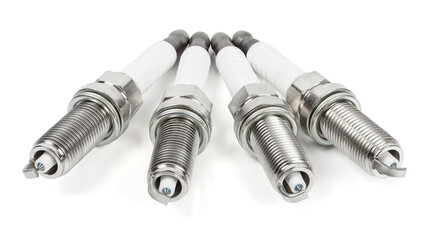 Four iridium spark plugs in a row
