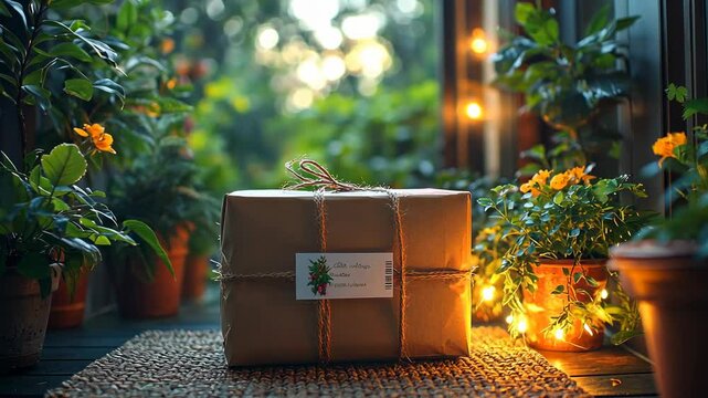 Evening Delivery: A Gift Wrapped in Rustic Charm Amongst Lush Greenery