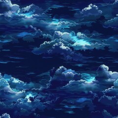 Fototapeta premium Mystical Night Sky with Dramatic Clouds