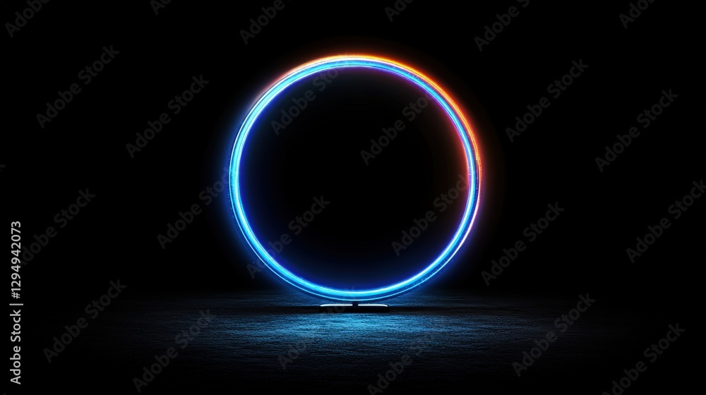 Aufkleber circle of light illuminating a dark background creating an artistic photo effect