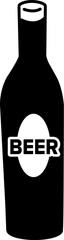 シンプルな瓶ビールのアイコンイラスト