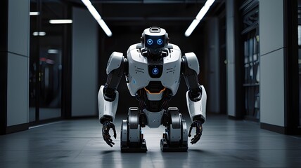 Naklejka premium Representation of an AI assistant monitoring home security in real-time