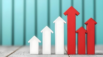 Business Growth Chart: Arrow Graph Shows Financial Success and Positive Trend