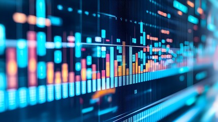 Fototapeta premium Financial Stock Market Data Chart: Investment Analysis and Business Graph