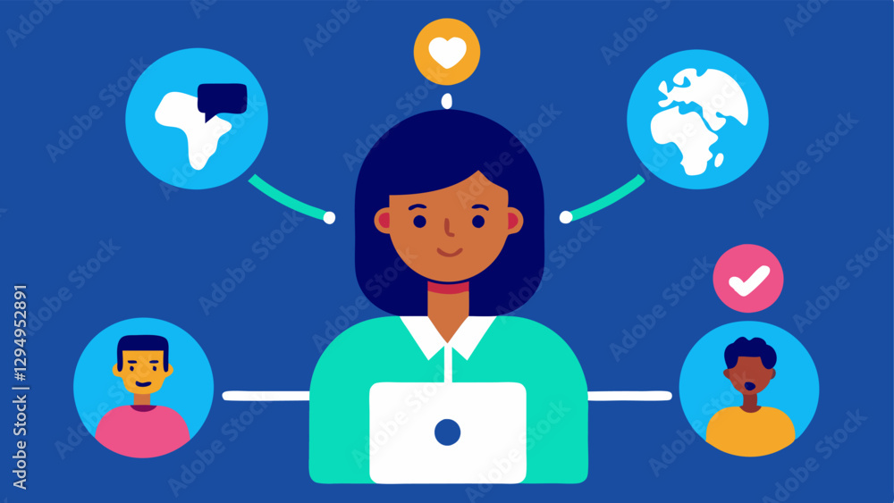Aufkleber these illustrations can visually showcase the role of a remote project manager in managing diverse t