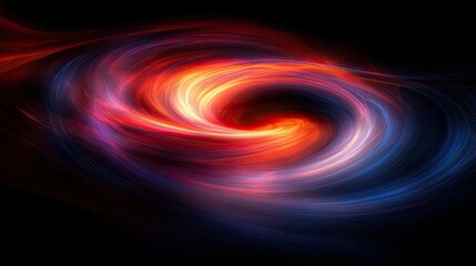 Abstract cosmic swirl of vibrant colors representing a black hole in deep space