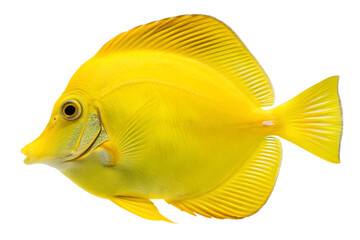 Yellow Tang Fish, Isolated on Transparent Background